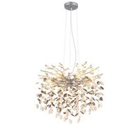 Suspension en cristal de verre fumé, hauteur réglable jusqu'à 120 cm.