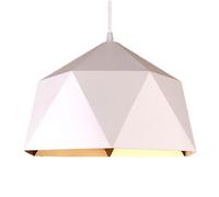 Suspension en Fer à tête Unique avec culot à vis E27, plafonnier encastré, Lustre Industriel Moderne, luminaire décoratif pour Chambre à Coucher, Salle à Manger, Bar (Blanc 38 cm)