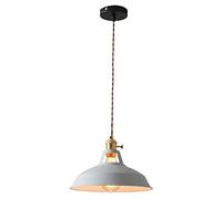Suspension en Fer forgé de Style Nordique, Abat-Jour E27, luminaire décoratif de Plafond à Une tête, idéal pour Un Salon ou Une Salle à Manger (Naturel)