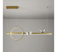 Suspension en Fer forgé, Lampe Suspendue linéaire en métal avec Anneau décoratif, Suspension LED Moderne pour Salle à Manger, luminaires minimalistes pour îlot de Cuisine et Bar