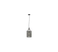 Suspension en métal argenté, E27, 1 ampoule, en cage, longue, style industriel - Dutchbone, Jim - 24x24x48 cm