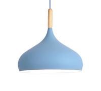 Suspension en métal de Style Industriel Nordique, luminaire décoratif d'intérieur, Source Lumineuse E27, tête Unique, idéal pour Un Restaurant, Un café ou Un Bar (Bleu, 30 cm)