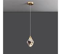 Suspension en métal et Cristal, Style Moderne du Milieu du siècle, Couleur Or Antique - Idéale pour Un îlot de Cuisine, Une Salle à Manger de Style campagnard, Un Salon, Une Chambre, Une Table de Che