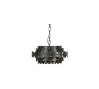 Suspension en métal noir, E27, 1 ampoule, cercles Ø8/Ø5,5/Ø4 cm, plaque plafond Ø12 cm - Woood, Kaki - 46x46x26 cm