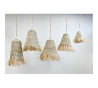 SUSPENSION EN OSIER, SUSPENSIONS EVA N°1 À FRANGES EN FEUILLES DE PALMIERS