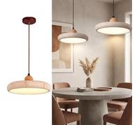 Suspension en pierre de travertin pour îlot de cuisine, luminaires suspendus naturels pour salle à manger et salon, lampe suspendue nordique réglable de style japonais avec LED intégrée de 28 W, lumiè