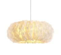 Suspension en Plumes Blanches 40 cm/15,9 Pouces, Abat-Jour en Plumes, luminaire Suspendu, plafonnier, pour Salon ou Chambre à Coucher