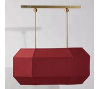 Suspension en polyester recyclé bordeaux et rampe dorée 90x93x59cm Rouge