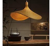 Suspension en rotin Naturel, Style rétro, Abat-Jour tissé à la Main, Style Vintage, idéal pour Une Salle à Manger, Une Chambre, Un Salon, Une Cuisine, Un Couloir ou Un Bureau, 80 cm