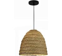 Suspension en Rotin Panier Réglable Luminaire en Rotin Tissé à La Main Lampe Suspendue en Bambou Osier Abat-Jour pour îlot De Cuisine Restaurant Salle D’Artisanat, 15.7in