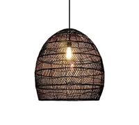Suspension en rotin tressé à la main - Grand abat-jour en osier de 45 cm, design créatif en cage en métal, parfait pour l'éclairage de la salle à manger et du salon