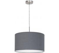 Suspension en textile PASTERI 1 ampoule nickel satiné Diamètre 38 Cm abat jour gris nickel satiné