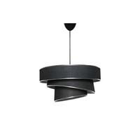Suspension en tissu et métal à hauteur ajustable - D. 40 x H. 30-70 cm - Noir et argenté- TAIRON
