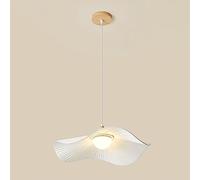 Suspension en Tissu Motif Feuille de Lotus, plafonnier en Bois, éclairage LED 12 W Moderne, 3 Modes d'éclairage, Lampes suspendues minimalistes et Nordiques pour Salle à Manger et Chambre à Couch