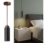 Suspension en travertin, lustre et plafonnier de style japonais en pierre naturelle, idéale pour îlot de cuisine, salle à manger et chambre à coucher. Mini suspension cylindrique avec cordon ajustable