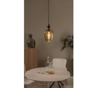Suspension en verre 1 lampe ambré Ø22cm E27 40W Lucide, Ilona
