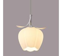 Suspension en verre à bouton de fleur - Luminaire suspendu floral moderne pour chevet de chambre, éclairage d'îlot de cuisine blanc/vert, mini lampe de plafond à suspension en verre blanc réglabl