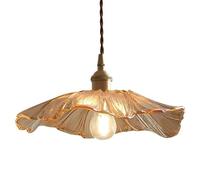 Suspension en Verre à culot E27, Lustre créatif en Forme de Feuille de Lotus, luminaire Suspendu à Une tête de Style Industriel Moderne, luminaire décoratif pour Chambre à Coucher, Salon, Balcon