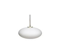 Suspension en verre blanc, ovale, E27, 1 ampoule, attache laiton - Hübsch, Muse - 40x40x32 cm