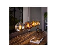 Suspension en verre doré, cuivré, chromé et métal avec ampoules - AMP