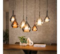 Suspension en verre forme de diamant 7 abat-jour NOVA