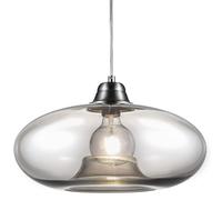 Suspension en verre fumé suspension rétro salle à manger lampe suspendue fumée, métal, 1x douille E27, DxH 40x150 cm