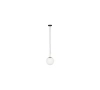 Suspension en verre noir, métal noir mat, laiton embossé, E27, 1 ampoule - Zuiver, Orion - Ø25 H170 cm