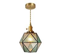 Suspension en Verre ondulé en Forme de Goutte d'eau, Forme géométrique, luminaire décoratif de Plafond, Style rétro, en Laiton Antique, à Une tête
