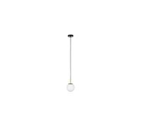 Suspension en verre opalin noir, détails métal noir, E27, 1 ampoule - Zuiver, Orion - Ø18x163 cm