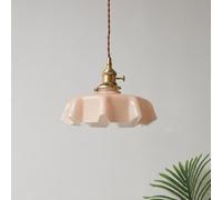 Suspension en verre opalin nordique, style milieu du siècle, suspension rustique vintage en forme de pétales, éclairage suspendu crème de style côtier, réglable, pour îlot de cuisine, chambre ou café