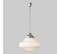 Suspension en Verre, plafonnier Vintage Suspendu, Simple Lustre en métal, luminaires Suspendus rétro, luminaire d'îlot de Cuisine, Salon, Restaurant, Lampes à Suspension E27 (Chrome, diamètre 38 cm)