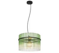 Suspension en verre vert clair lampe de table à manger lampe suspension salon lumière métal noir douille E27 D x H 40 x 150 cm