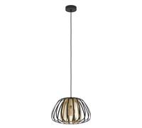 Suspension ENCINITOS E27 1X40W en acier noir et or D375mm