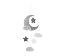 Atmosphera Suspension enfant Lune Bois et coton Gris H46-5 cm