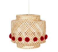 Atmosphera - Suspension enfant liby bambou pompons rouges d28cm
