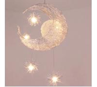 Suspension enfant ONEVER Light Moon Star, lustre moderne blanc E27 Ø32×37 cm pour chambre/salon
