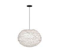 Suspension Eos, Grand , Blanc , avec Rosette Plat Noir