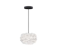 Suspension Eos Micro Blanc avec Rosette Plat Noir