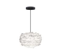 Suspension Eos Mini Blanc avec Rosette Plat Noir