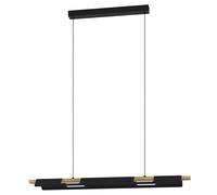 Suspension ERMUA LED 27W en acier et bois noir et marron 1000x165x1100mm