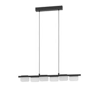 Suspension ERVIDEL LED 6X4,5W en acier noir 930x60x1100mm
