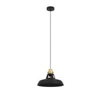 Suspension ESPINARDO E27 1X40W en acier noir et or D380mm