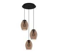 Suspension ESTANYS 1 E27 3X40W en acier noir D450mm