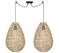 Suspension ""Etel"" beige D28cm - Atmosphera createur d'interieur