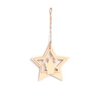 Suspension Etoile Renne Bois 122x130x7mm