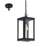 Suspension Extérieure 1 Lumière Noir Avec Verre Coll GL1294