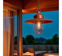 LEDKIA LIGHTING Suspension Extérieure Aluminium Perth Marron foncé E27