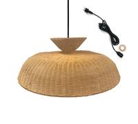 Lumisky Suspension extérieure DARMA OUTDOOR CABLE en rotin naturel style bohème, câble 5 m