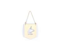 Suspension Fanion Licorne En Bois 150x200x5mm