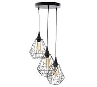 Suspension filaire ""Kaore"" métal noir D25cm - Atmosphera createur d'interieur - Noir
